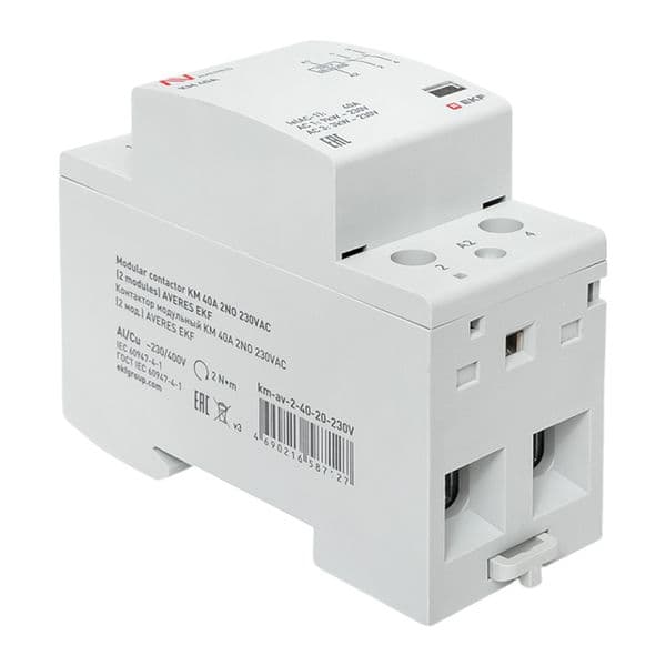 EKF Контактор модульный КМ 40А 2NO 230В АС (2 мод.) AVERES — миниатюра 9