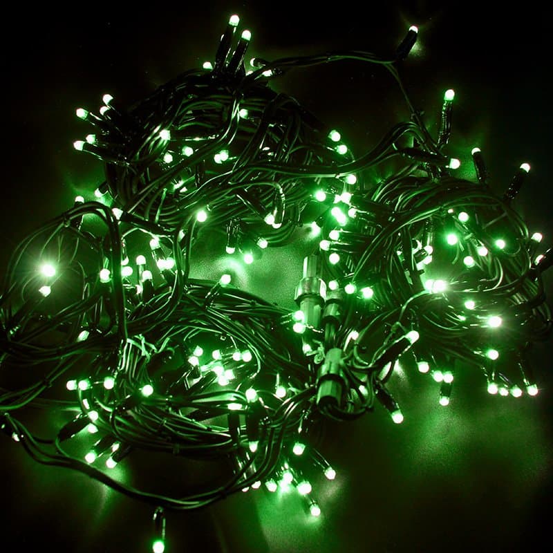 NEON-NIGHT Гирлянда модульная "Дюраплей LED" 20м 200 LED черный каучук Зеленая 315-154