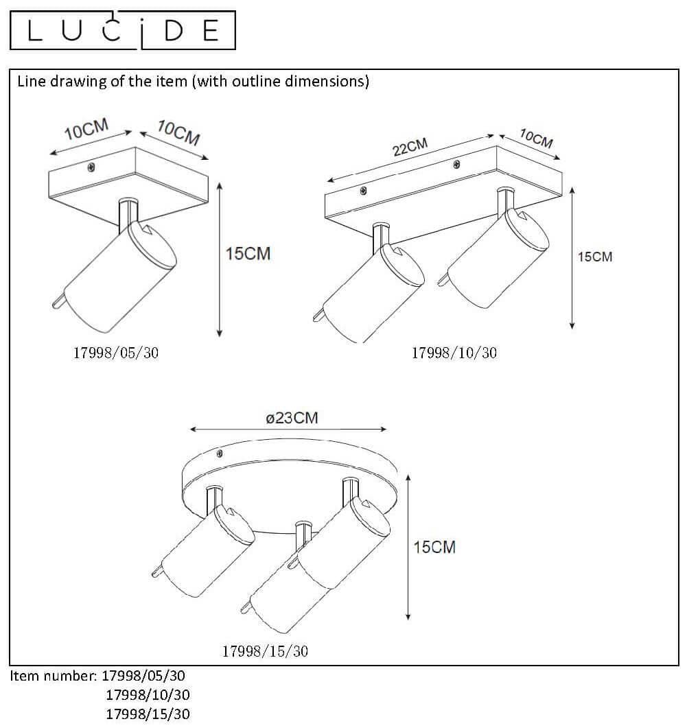Lucide GRONY Черный Спот 17998/15/30 — миниатюра 4
