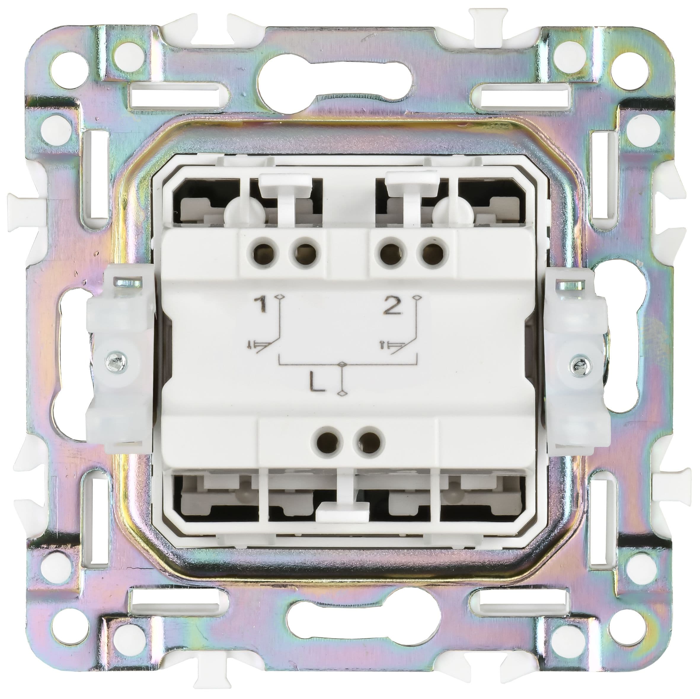 IEK SKANDY Никель Выключатель жалюзи 10А SK-V12N — миниатюра 3