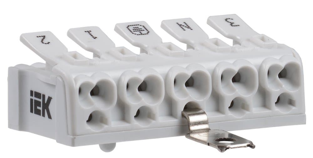 IEK Клемма пружинная соединительная КСПнз5-3L+N+PE UKZ-B06-5P-F1-E1-10 — миниатюра 1
