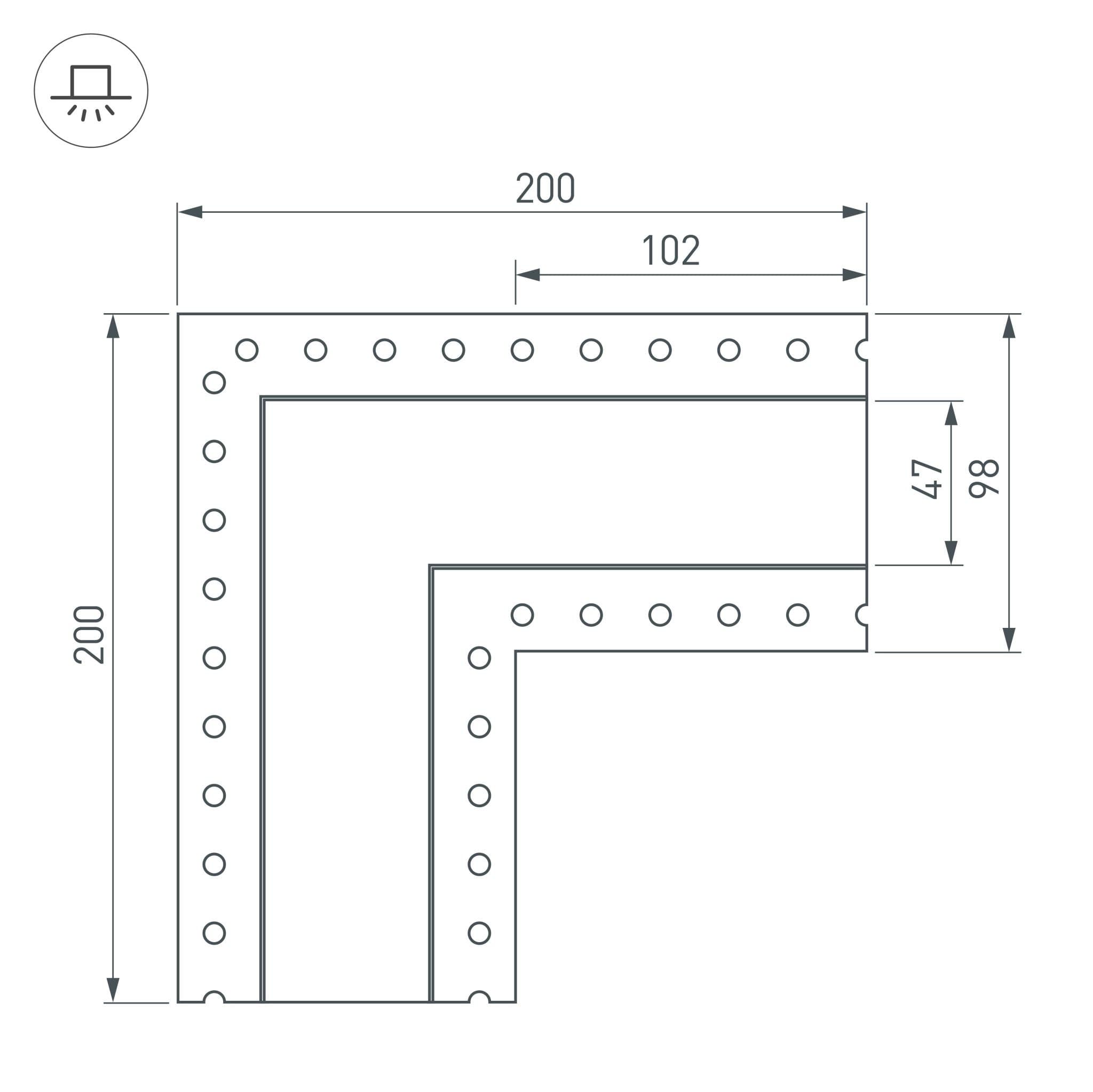 Arlight Угол SL-LINIA45-FANTOM (Металл) 030106 — миниатюра 2