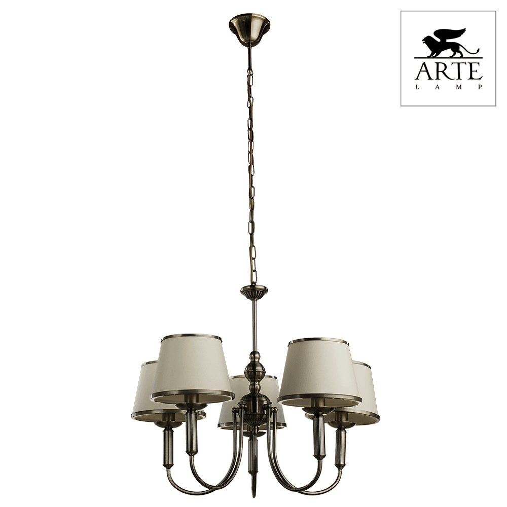 Arte Lamp Alice Бронза/Бежевая Люстра 40W E14 A3579LM-5AB — миниатюра 2