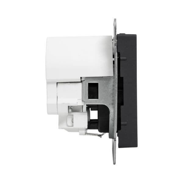 EKF Механизм розетки с USB-A+С - 2шт, 16А, с заземлением, со шторками, чёрный Эпика — миниатюра 6