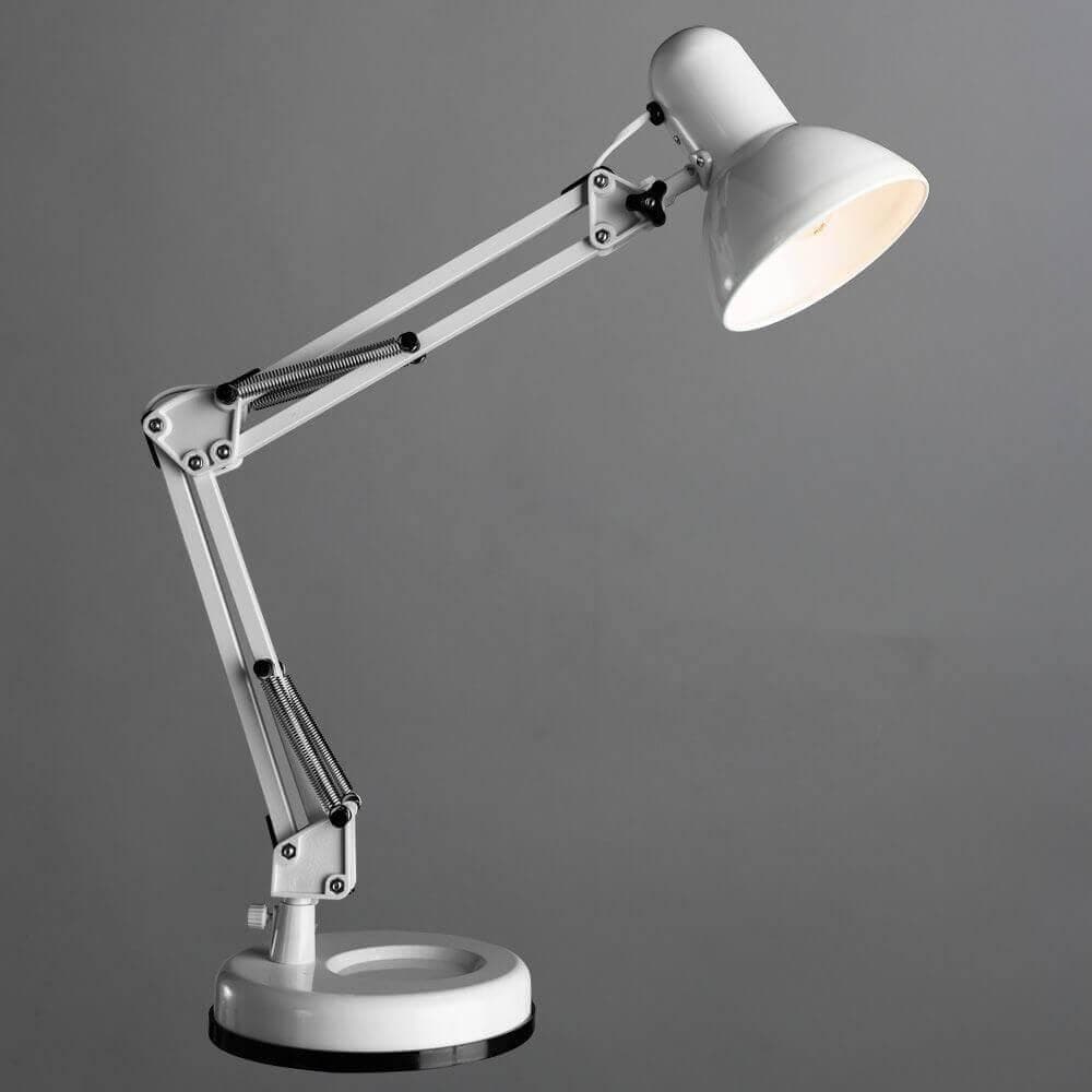 Arte Lamp Junior Белая Лампа настольная офисная 40W E27 A1330LT-1WH — миниатюра 3