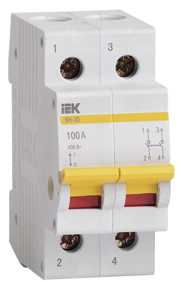 IEK KARAT Выключатель нагрузки (мини-рубильник) ВН-32 2Р 100А