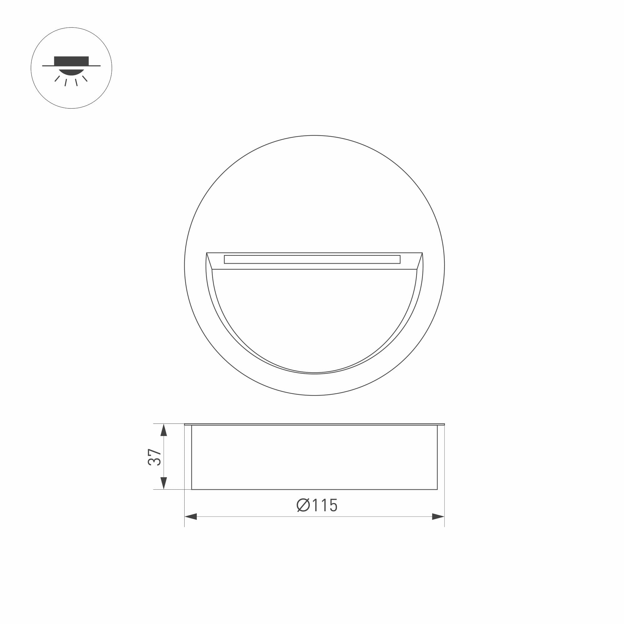 Arlight Светильник LTD-TRAIL-R115-4W Warm3000 (GR, 65 deg, 230V) (IP65 Металл, 3 года) 029962 — миниатюра 3
