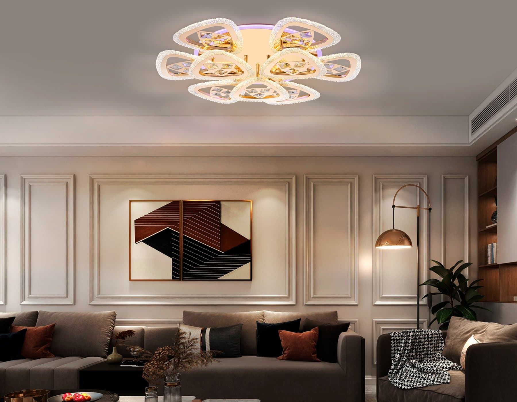 Ambrella Потолочный светодиодный светильник с пультом FA2923 GD золото 138W 600*600*130 (ПДУ РАДИО 2.4) — миниатюра 2