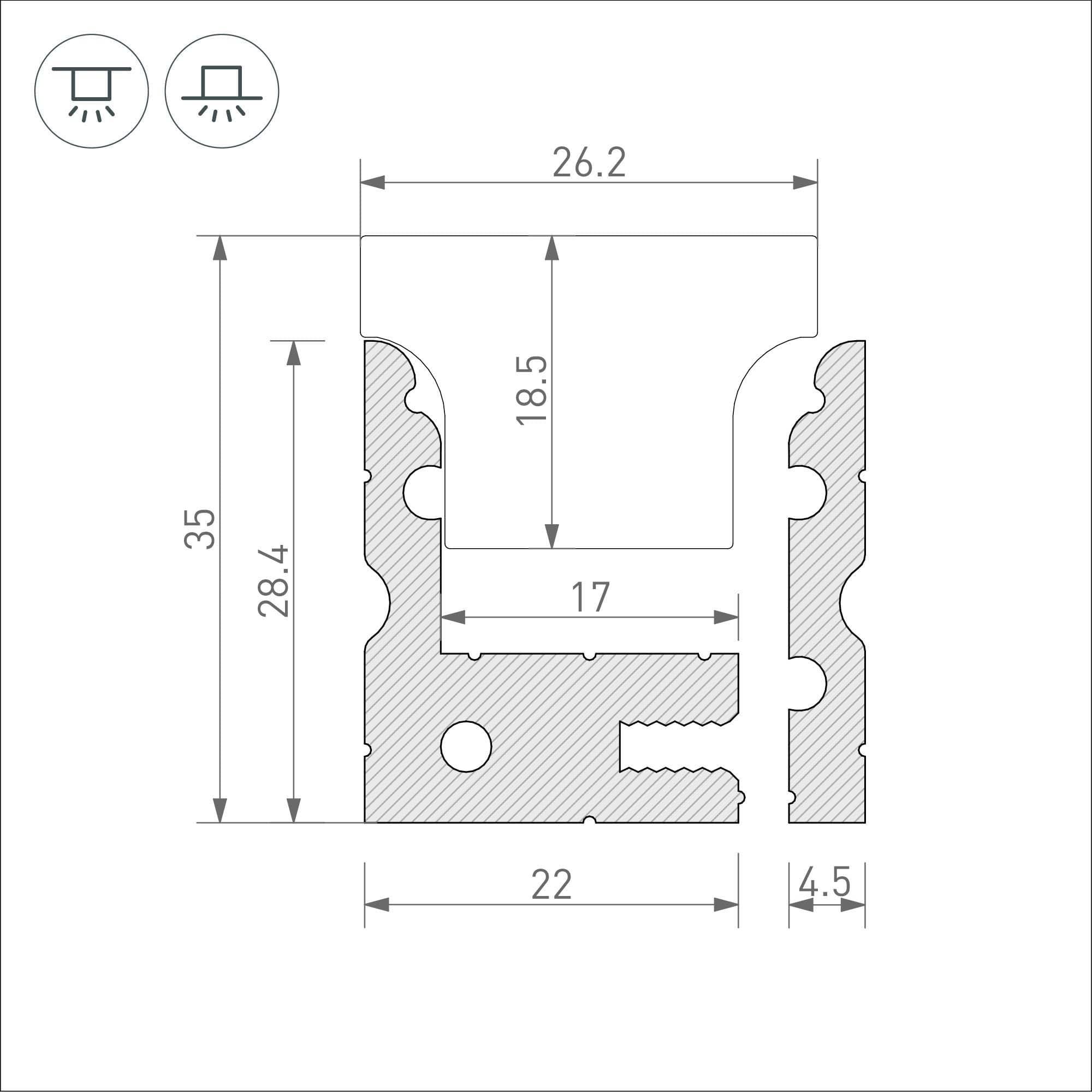 Arlight Профиль ARH-FLOOR27-H28-2000 ANOD (Металл) 038356 — миниатюра 2