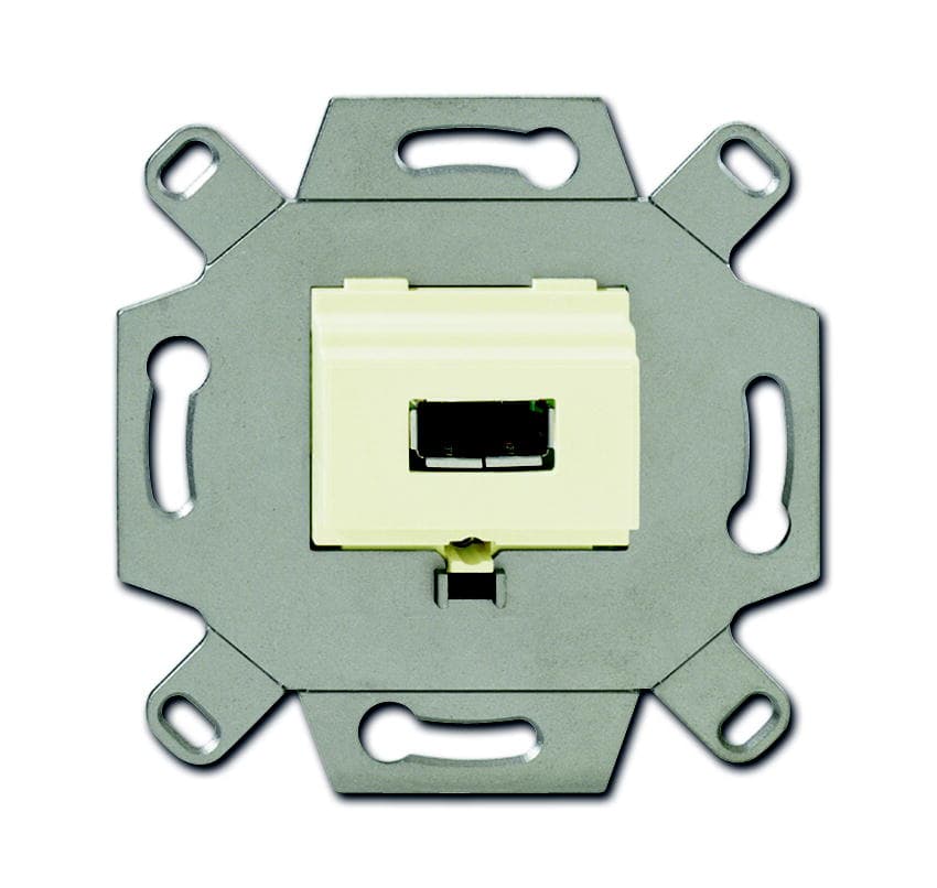 ABB BJE Мех USB-розетки/разъёма, USB-type A, USB2.0, 5 полюсов, цвет слоновая кость 2CKA000230A0418