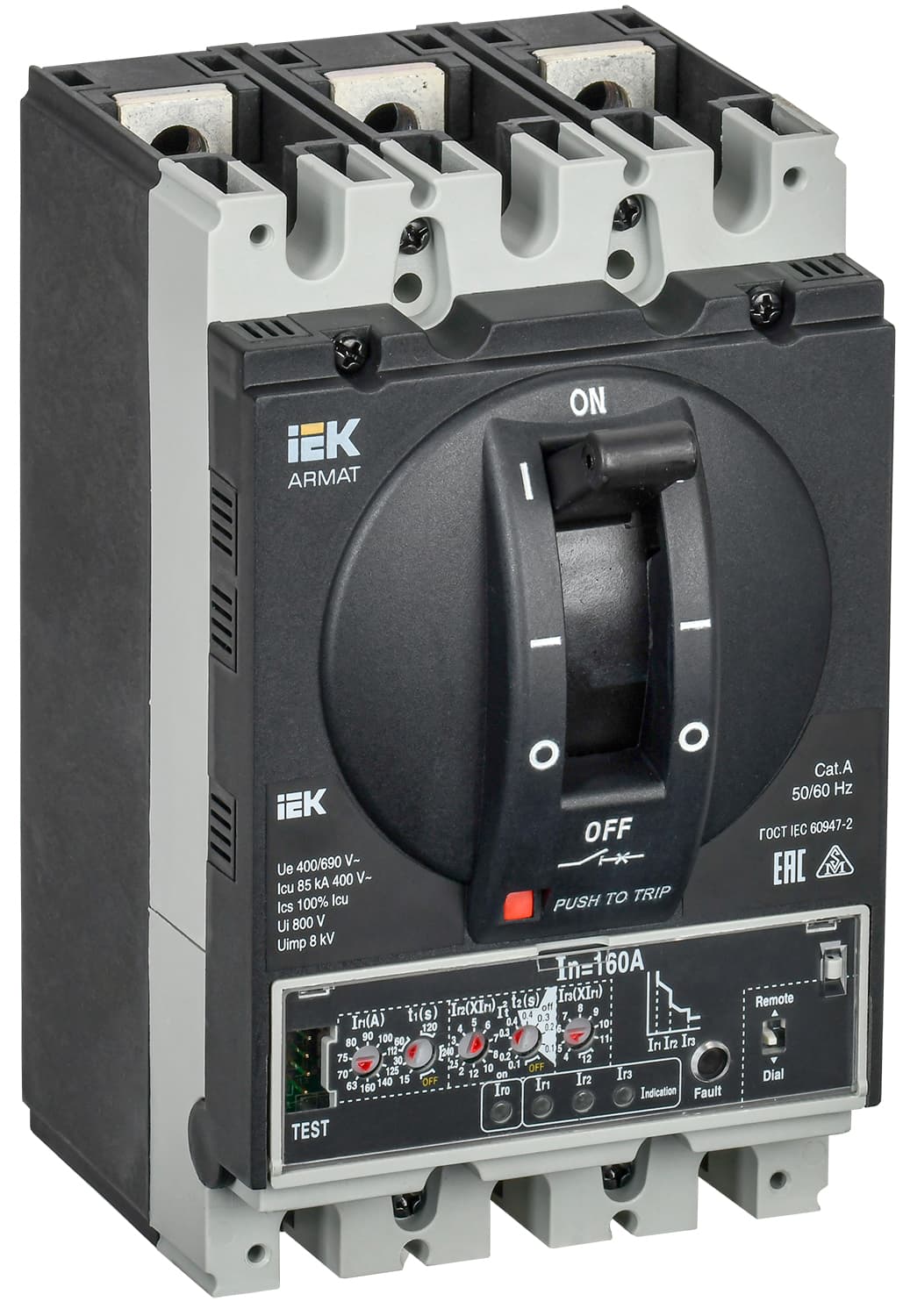 IEK ARMAT Автоматический выключатель в литом корпусе 3P D 85кА 160А эл. пр.