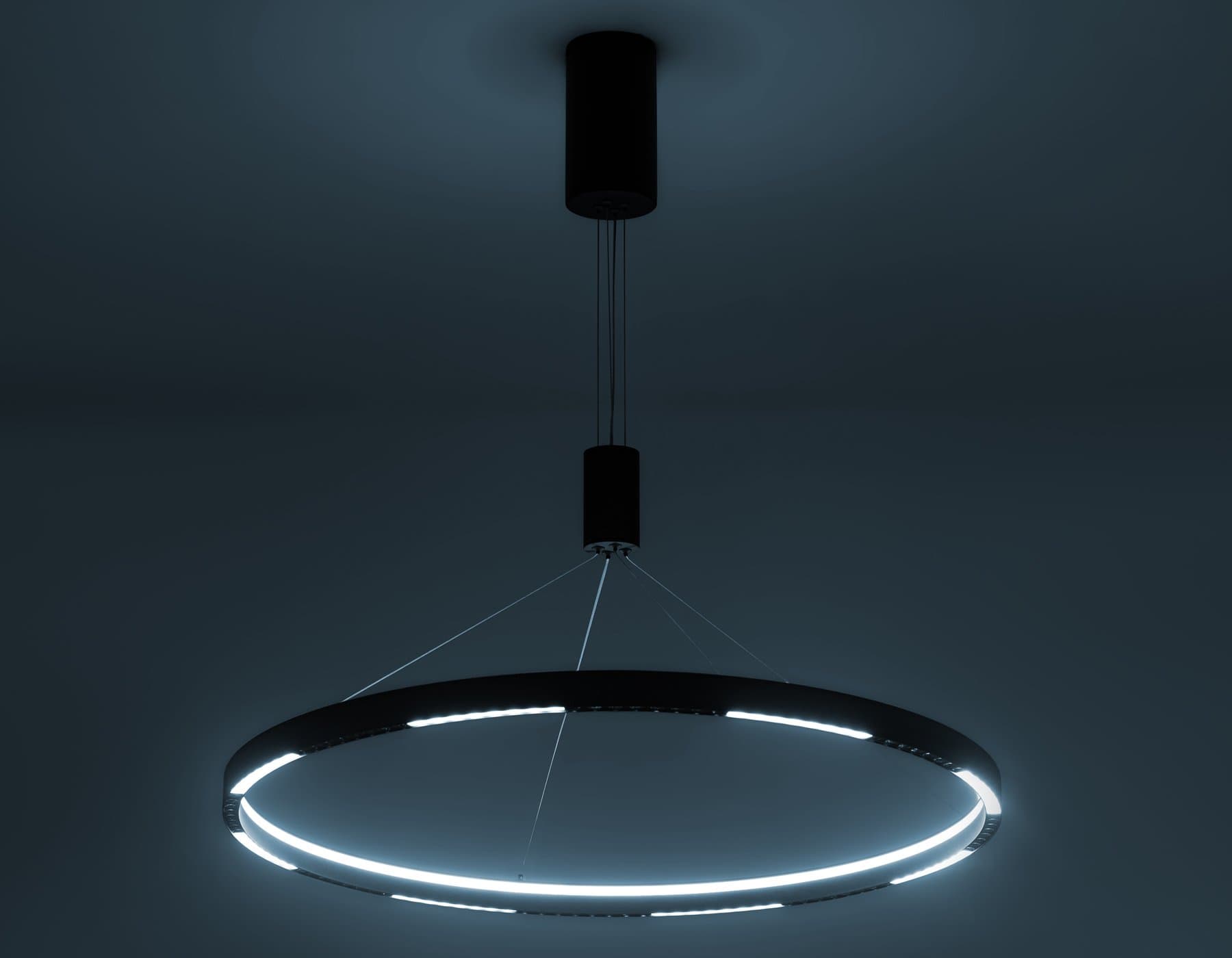 Ambrella Светильник подвесной светодиодный FL5856 BK черный 40W 3000K/4200K/6400K D800*860 (без ПДУ) — миниатюра 5