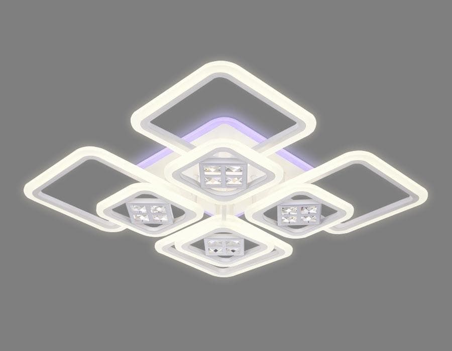 Ambrella Потолочный светодиодный светильник с пультом FA289/4+4 WH белый 820*820*120 (ПДУ РАДИО 2.4G) — миниатюра 4