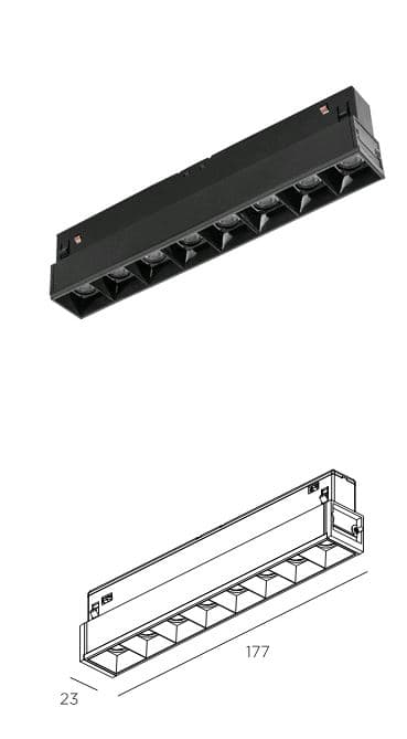 Technolight  86308-3K-01-BK Дарклайн 170 48В 8Вт 3000К 95+ 36° недиммируемый RAL 9005 черный