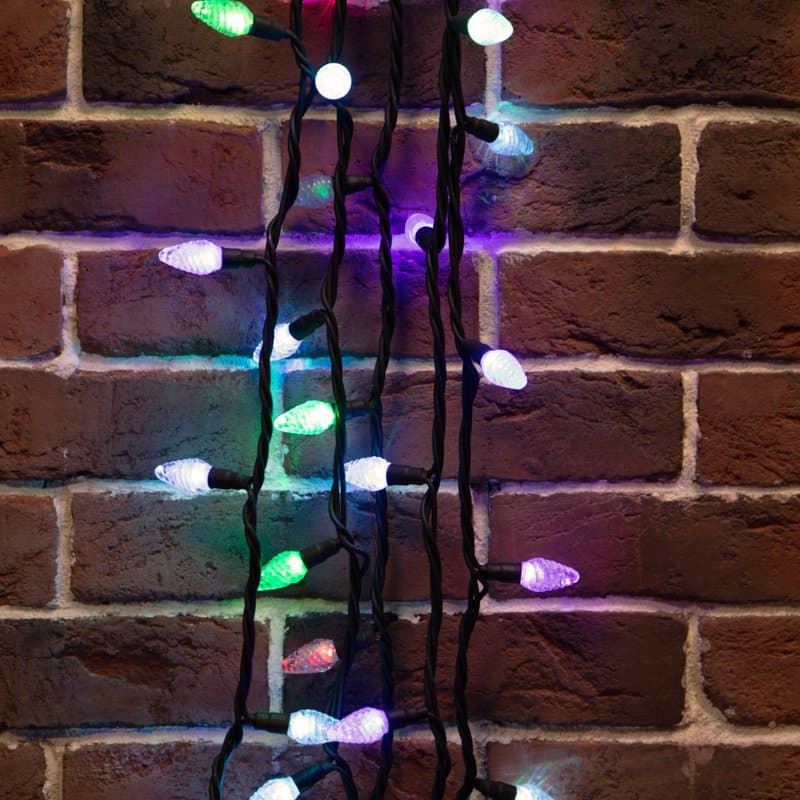 NEON-NIGHT Гирлянда "Мультишишки" 10 м, черный Каучук, 80 диодов, цвет RGB 303-509-3