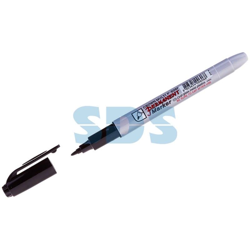MunHwa  Маркер перманентный Crown «Multi Marker Super Slim» 1 мм, черный, пулевидный 08-8001