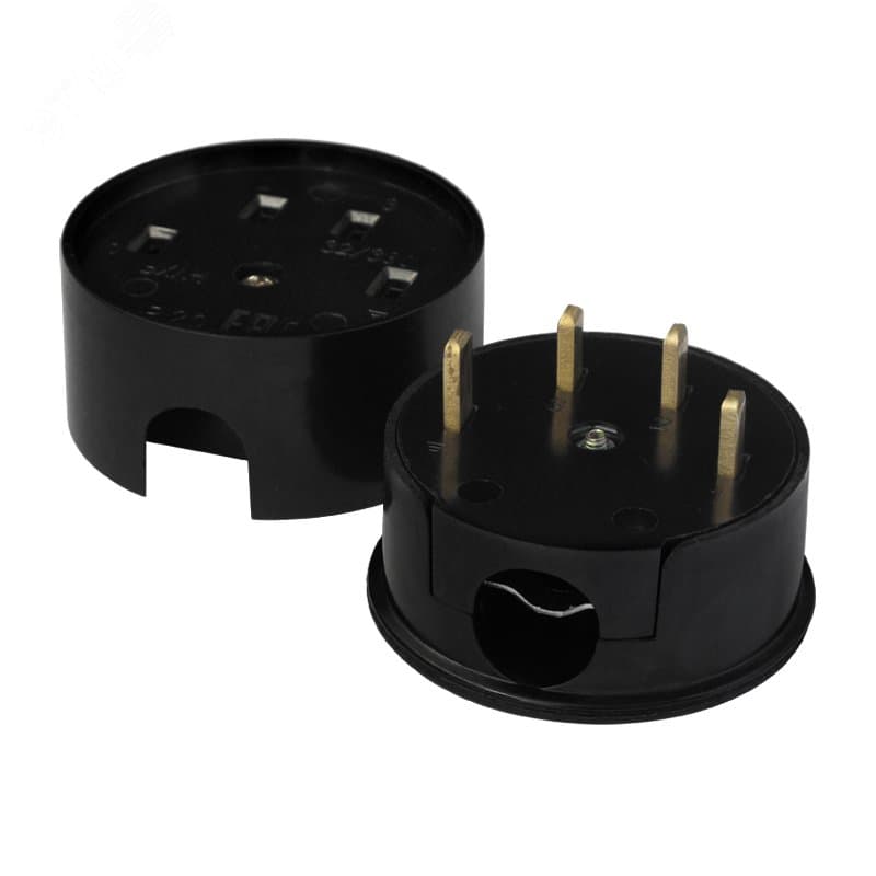 UNIVersal Разъем Черн РШ-ВШ 32А 380В 3Р+РЕ (кругл) 1233