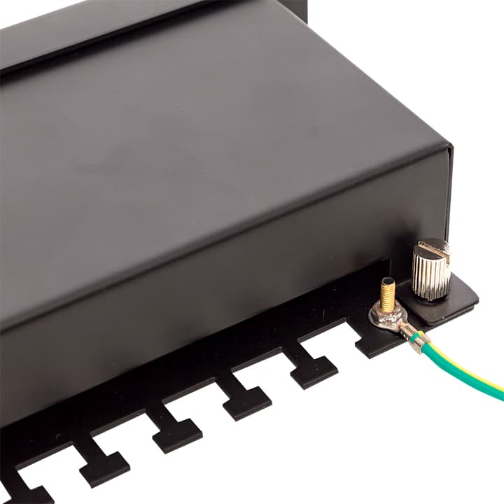 EKF Патч-панель TERACOM CS 19'' Cat.6 1U полный экран STP 24 порта RJ-45 Dual IDC с органайзером — миниатюра 7