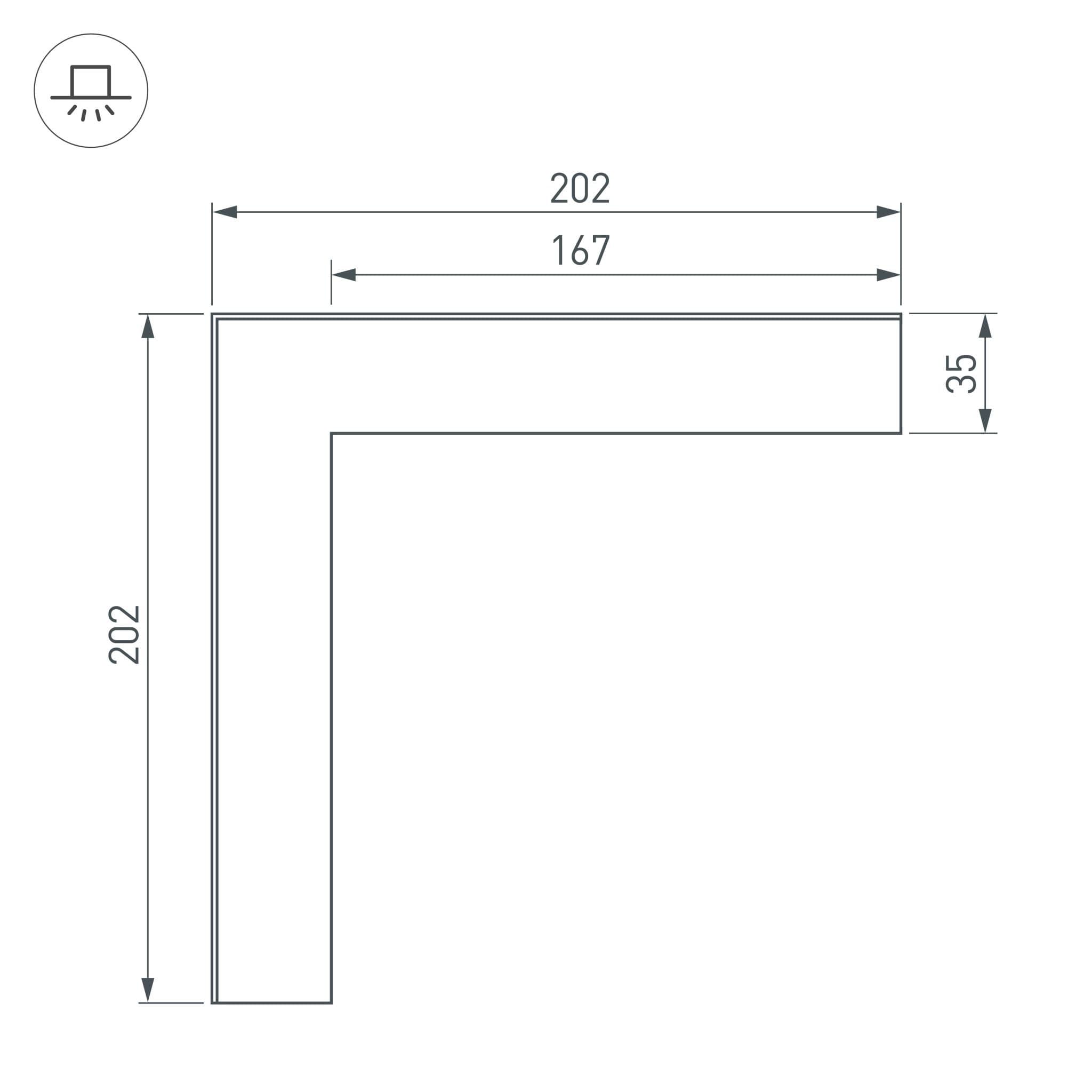 Arlight Угол SL-LINIA65-F внешний (Металл) 030125 — миниатюра 2