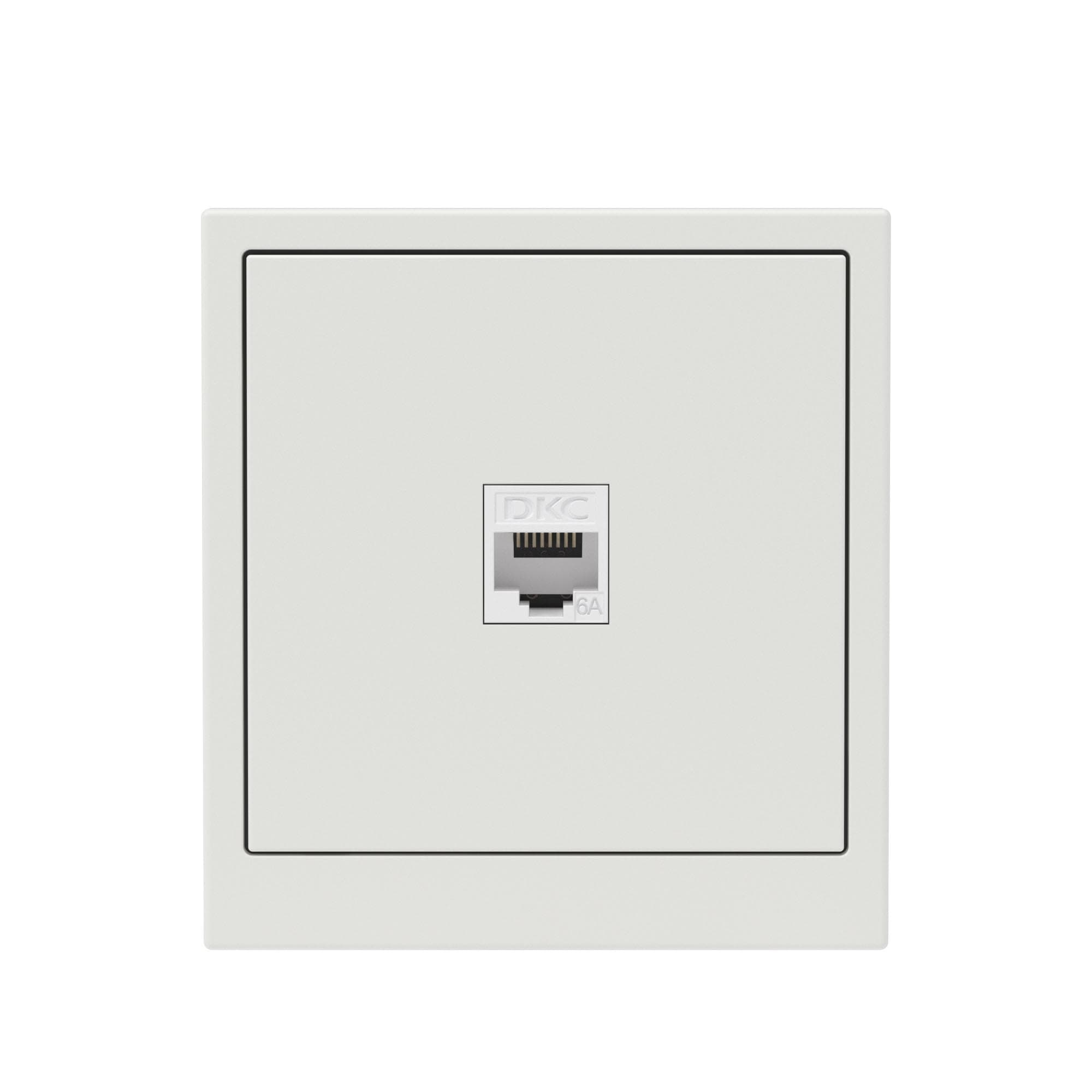 DKC KANT Компьютерная розетка RJ-45 без шторки, кат.6А одинарная,белый песок — миниатюра 6