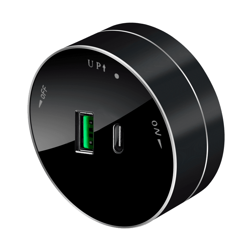 Systeme Electric MultiTrack Антрацит Розетка 2хUSB (тип А+С) 18Вт, 5В/3А