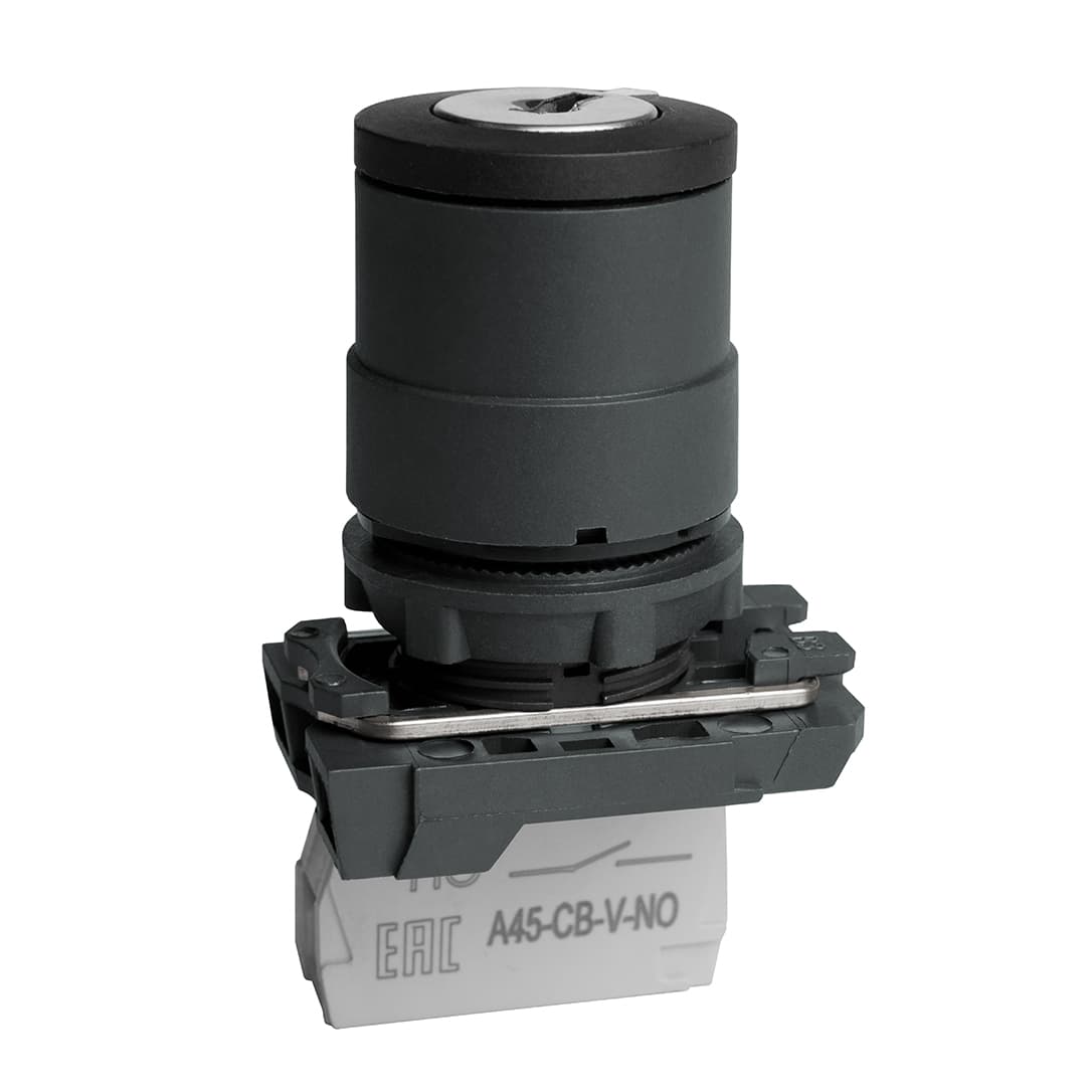 КЭАЗ Переключатель OptiSignal D22 C5-SK-21 с ключем 2 поз пластик 1НО XB5AG21