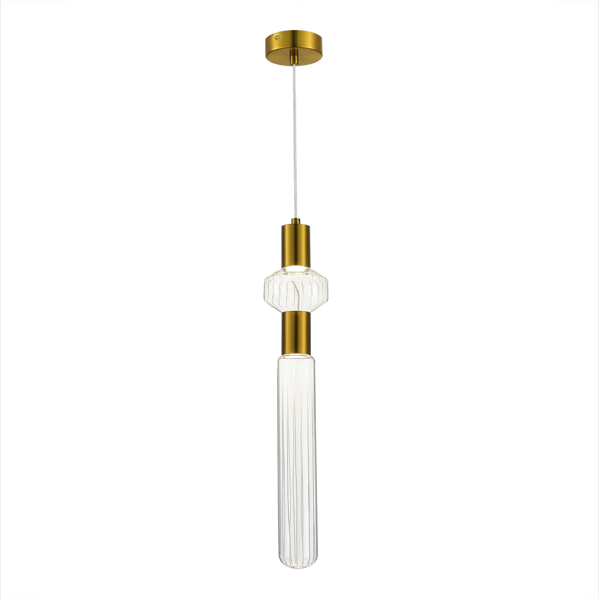 ST LUCE SL6117.203.02 Светильник подвесной Латунь/Золотой, Прозрачный LED 2*3W 3000K