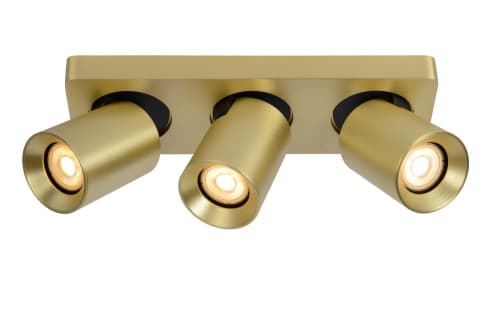 Lucide NIGEL Прожектор потолочный LED Dim to warm GU10 3x5W 2200K/3000K Matt Gold / Brass 09929/15/02