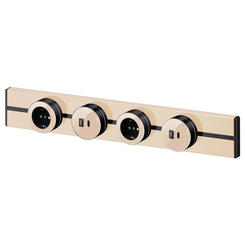 Systeme Electric MultiTrack Песочный Розетка универс. круглая 13А/250В — миниатюра 4
