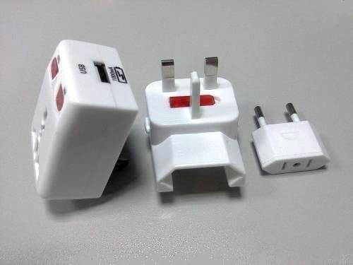 TDM Тревел-адаптер 100-250В 3A (5 в 1) c USB-зарядкой 1000мА белый SQ1806-0044 — миниатюра 3