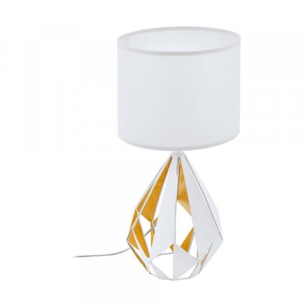 Eglo 43078 Настольная лампа CARLTON 5, 1x60W (E27), 250, H510, сталь, белый, медово-золотистый/текстиль,