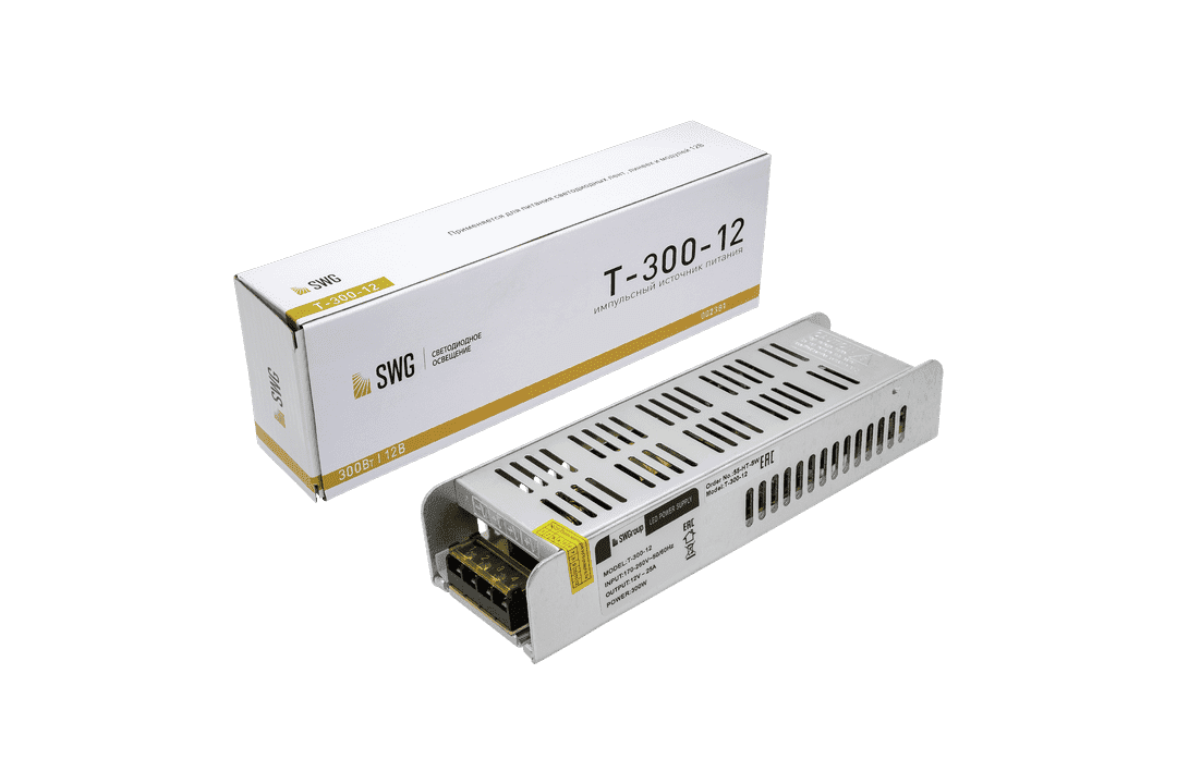 SWG Блок питания компактный (узкий), 300 W, 12V T-300-12