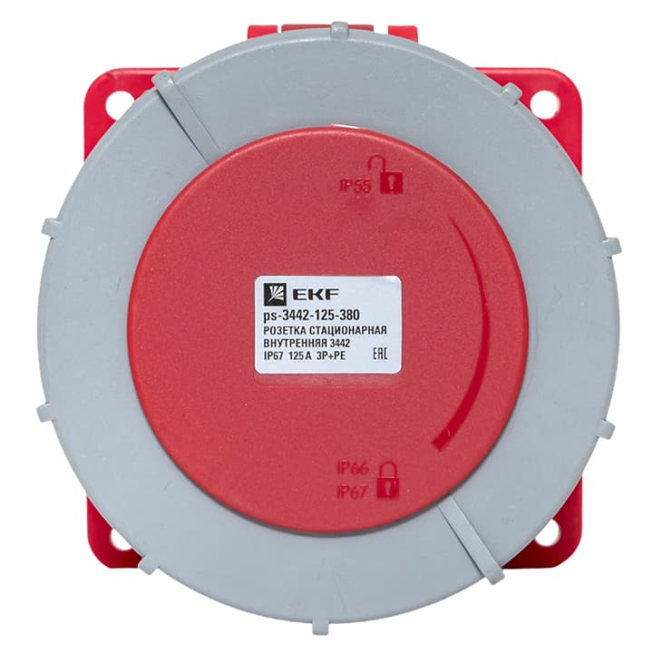 EKF PROxima Розетка стационарная внутренняя 3442 3Р+РЕ 125А 380В IP67 — миниатюра 2
