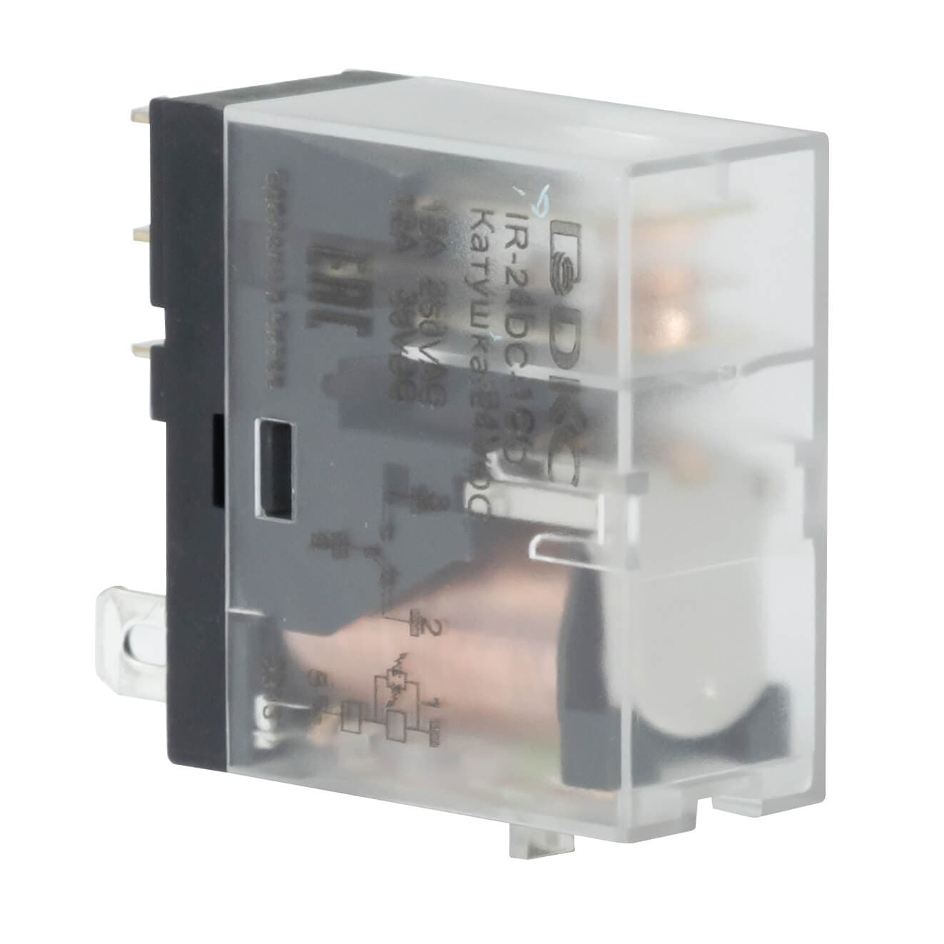 DKC Реле миниатюрное промышленное, 1CO, ком. ток 12А, AgSnO2, напряжение 115V AC, опция: светодиод