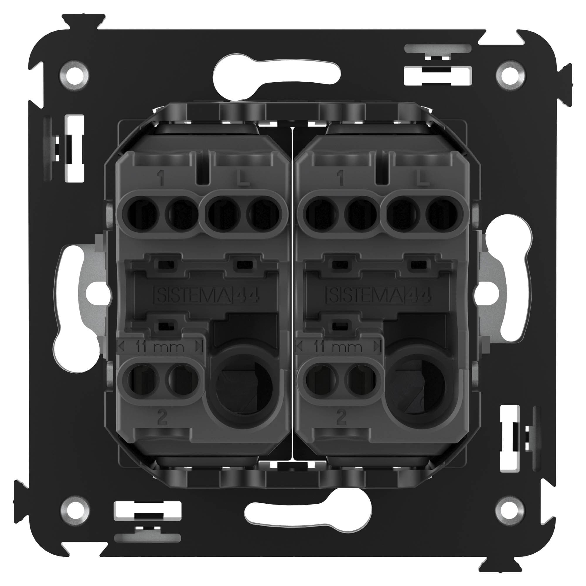 DKC Переключатель двухклавишный в стену, "Avanti", "Закаленная сталь" — миниатюра 2