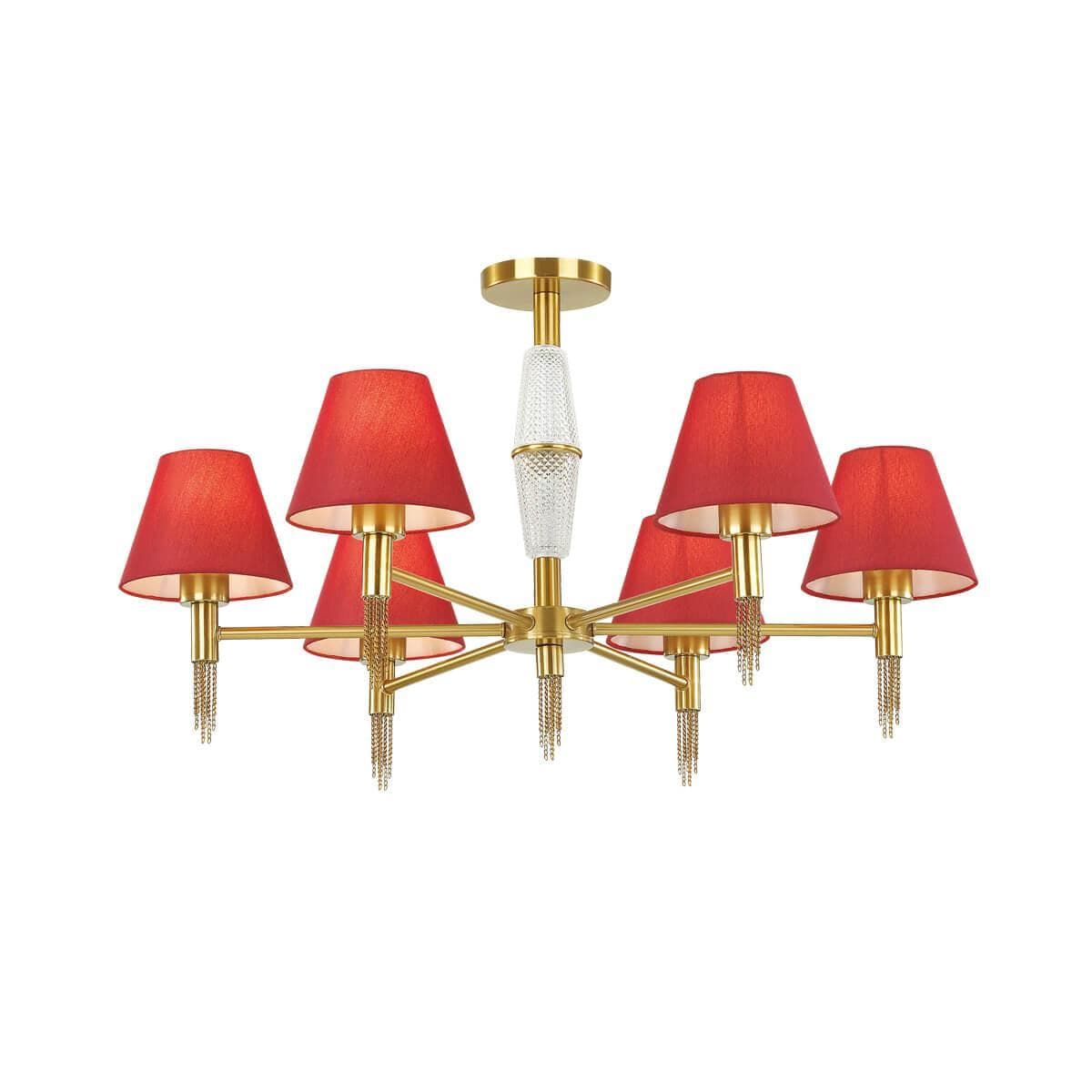 Lumion 4514/6C NEOCLASSI LN21 121 античная латунь, красный Люстра потолочная E27 6*60W 220V VANESSA — миниатюра 1