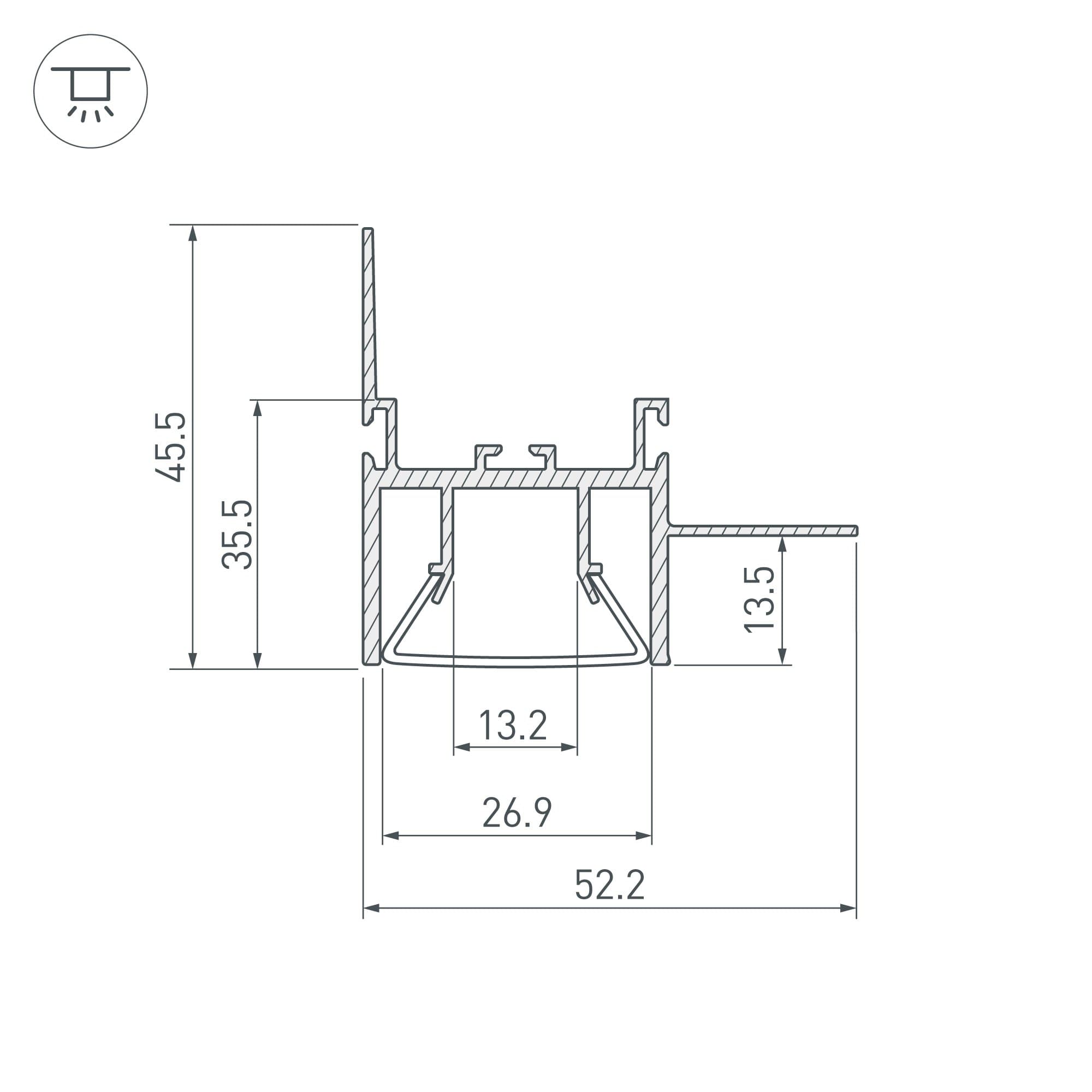Arlight Профиль FOLED-WALL-2000 (Алюминий) 023865 — миниатюра 2