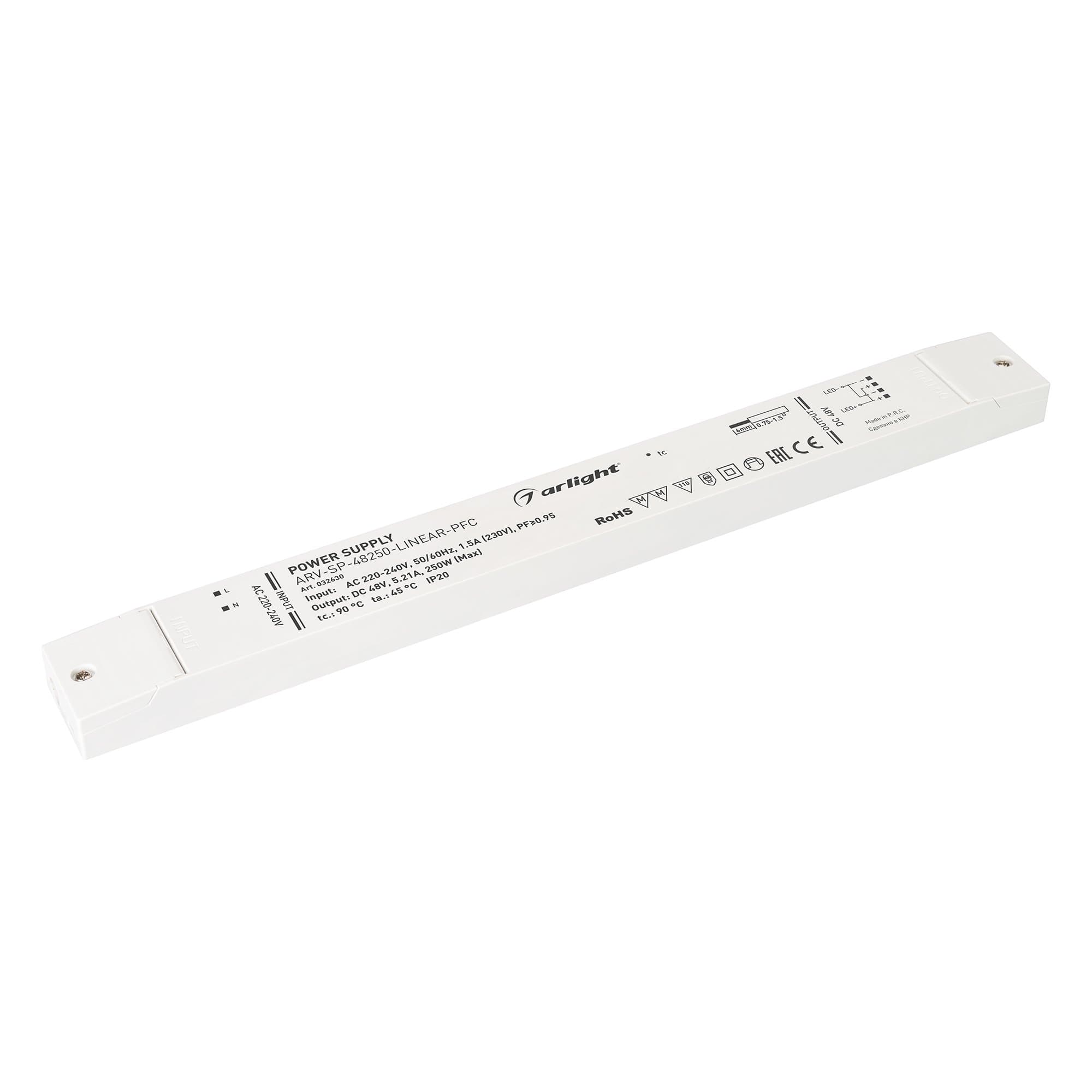 Arlight Блок питания ARV-SP-48250-LINEAR-PFC (48V, 5.21A, 250W) (IP20 Пластик, 5 лет) 032630 — миниатюра 1