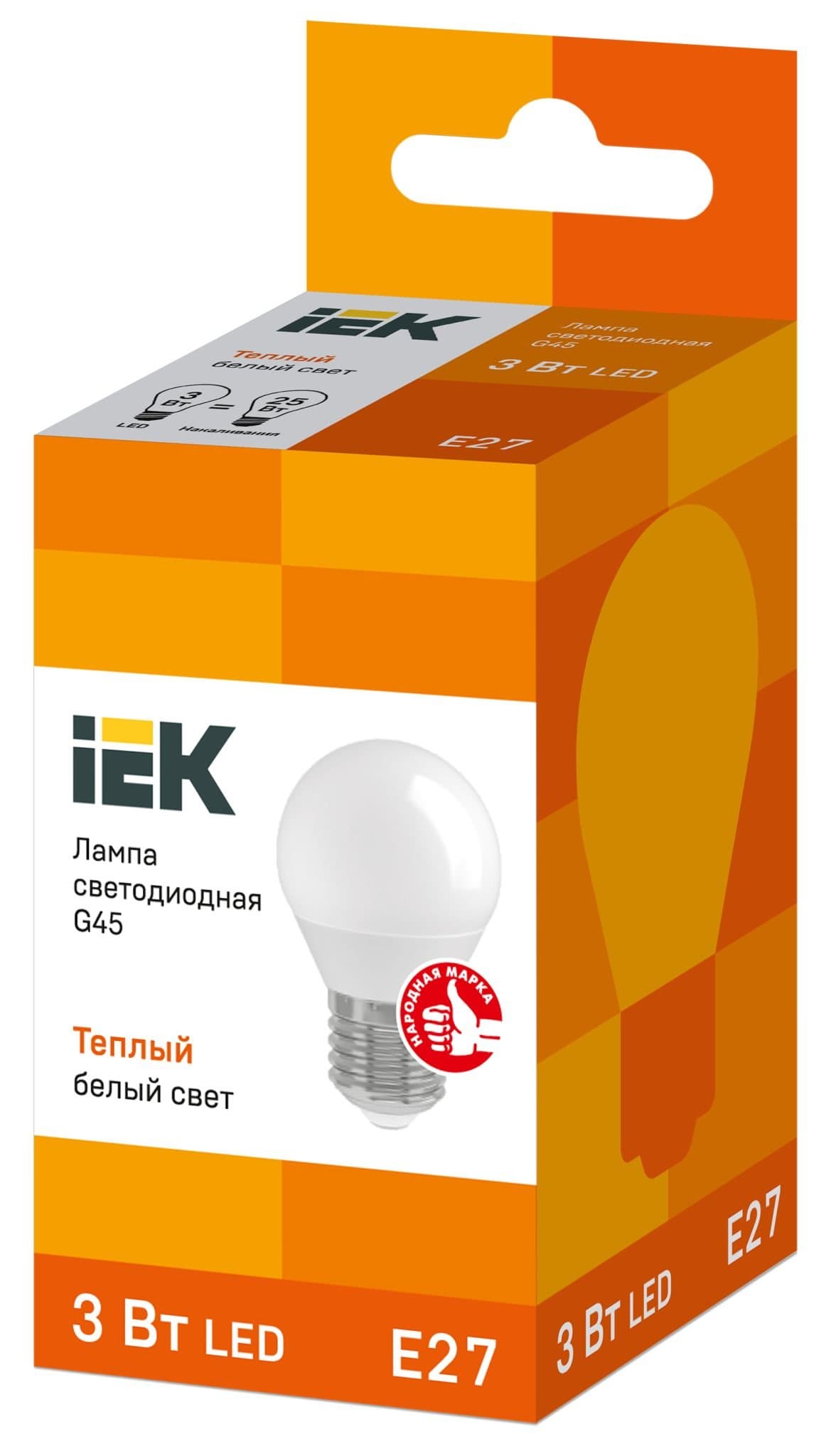 IEK Лампа светодиодная ECO G45 шар 3Вт 230В 3000К E27 — миниатюра 2