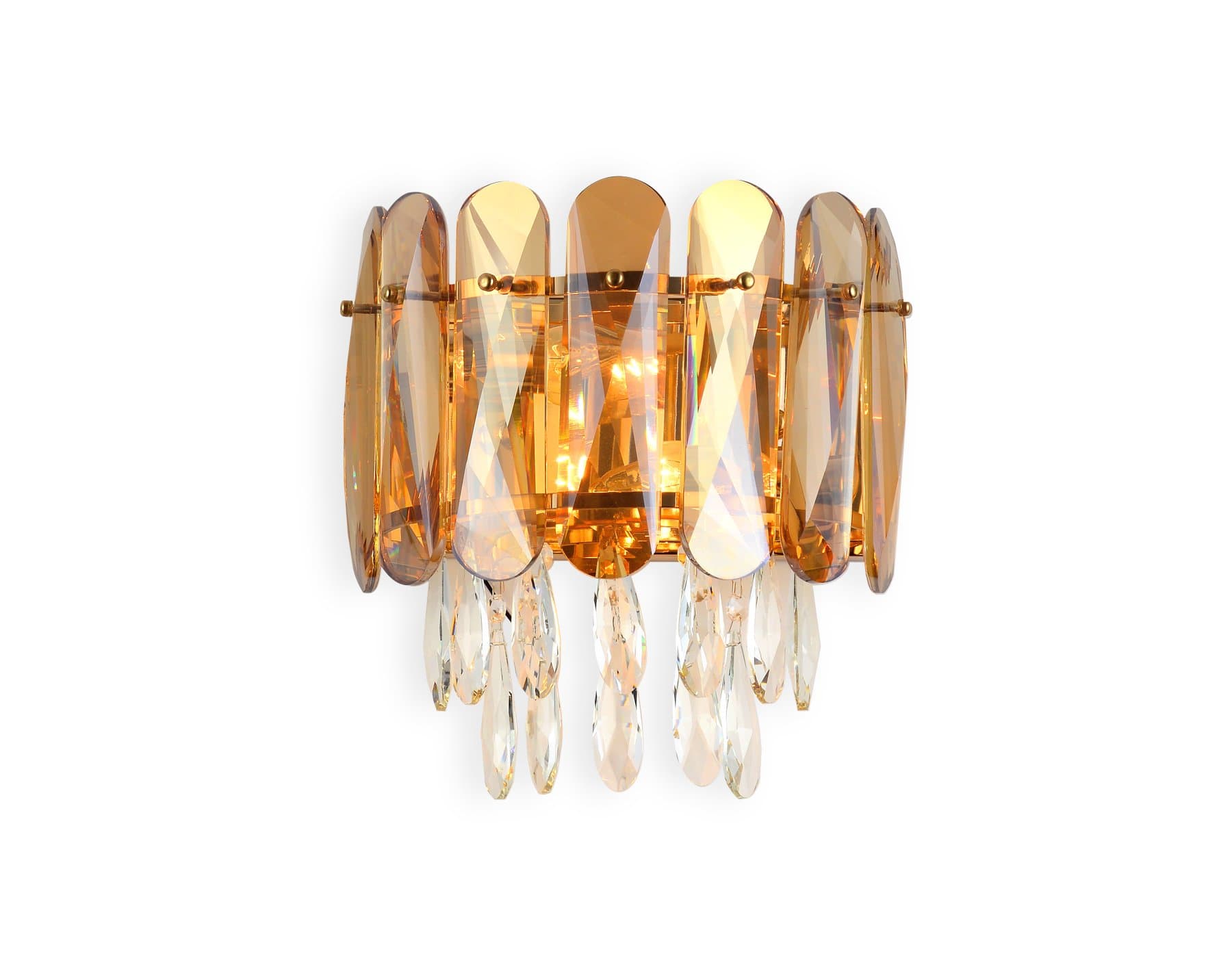 Ambrella Настенный светильник TR5078/2 GD/TI/CL золото/янтарь/прозрачный E14/2 max 40W 280*280*170