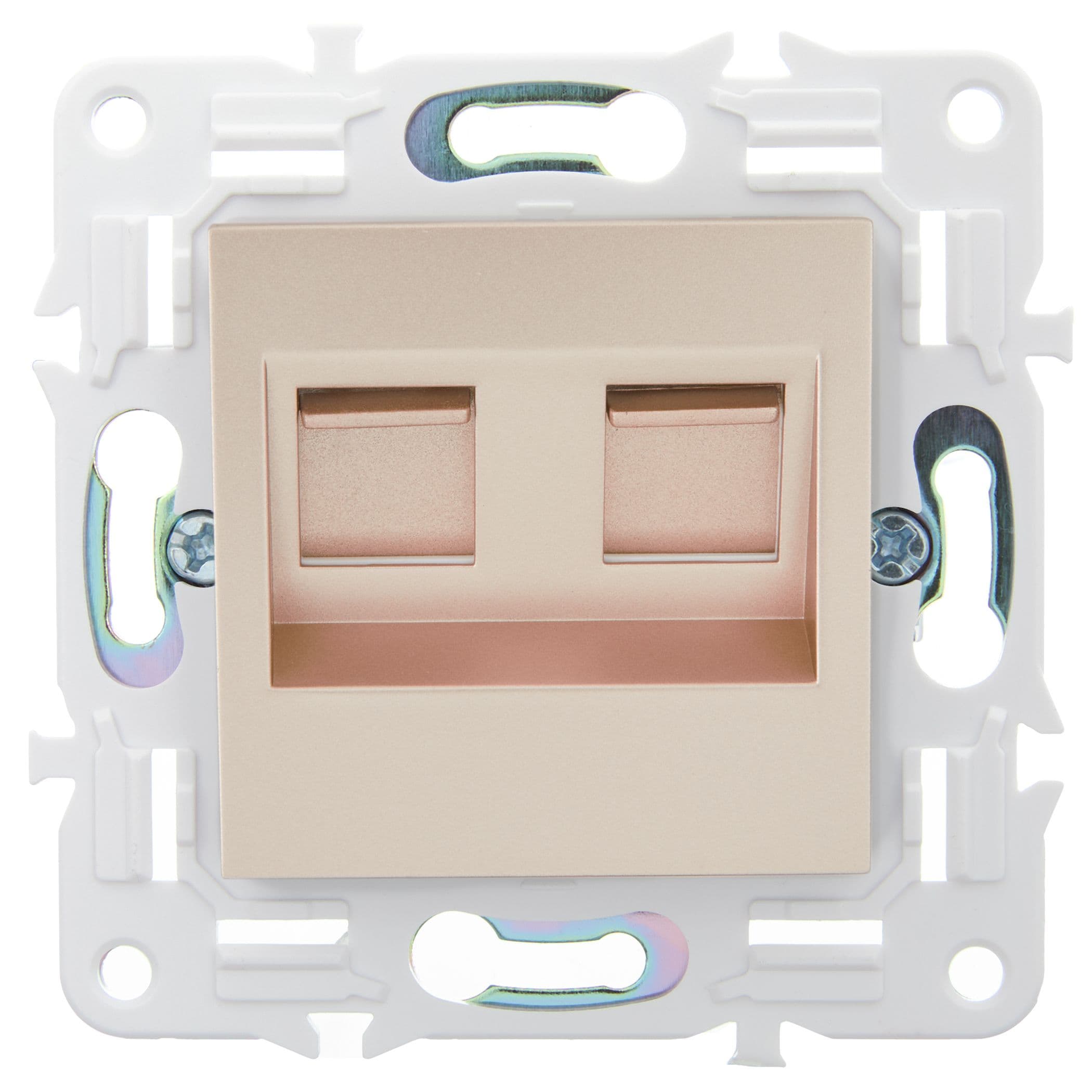 IEK SKANDY Песочный Розетка компьютерная двойная RJ45 кат.5E SK-K03Sa — миниатюра 2