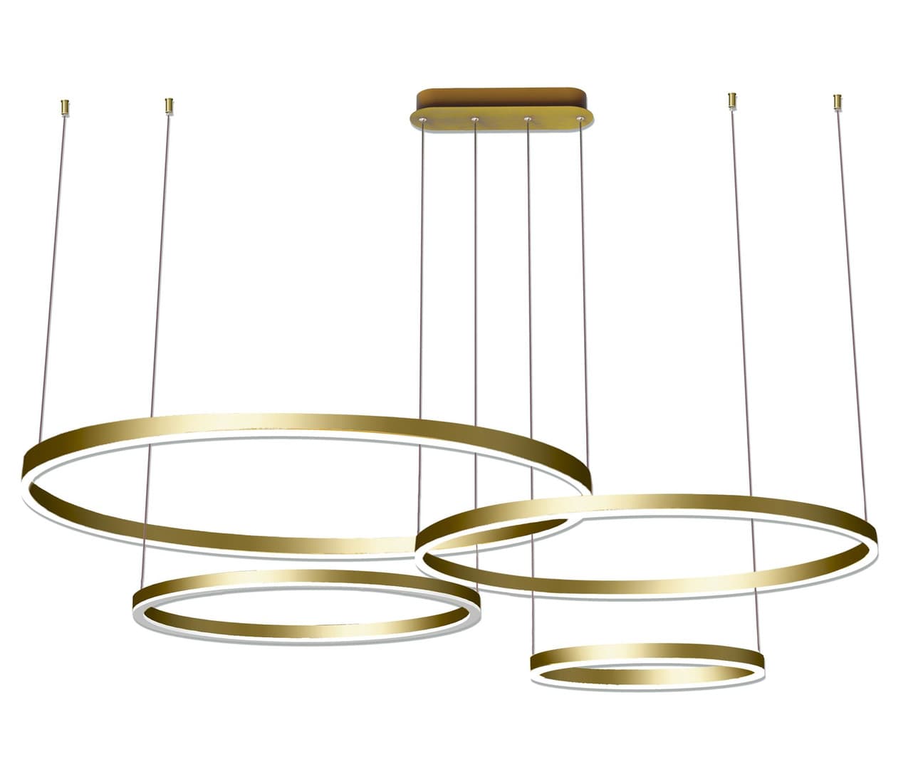 Kink Light 08204,33P(3000K) Подвес Тор матовое золото w150*100 (d40+60+80+100) h150 Led 168W (3000K) диммируемый с пультом ДУ