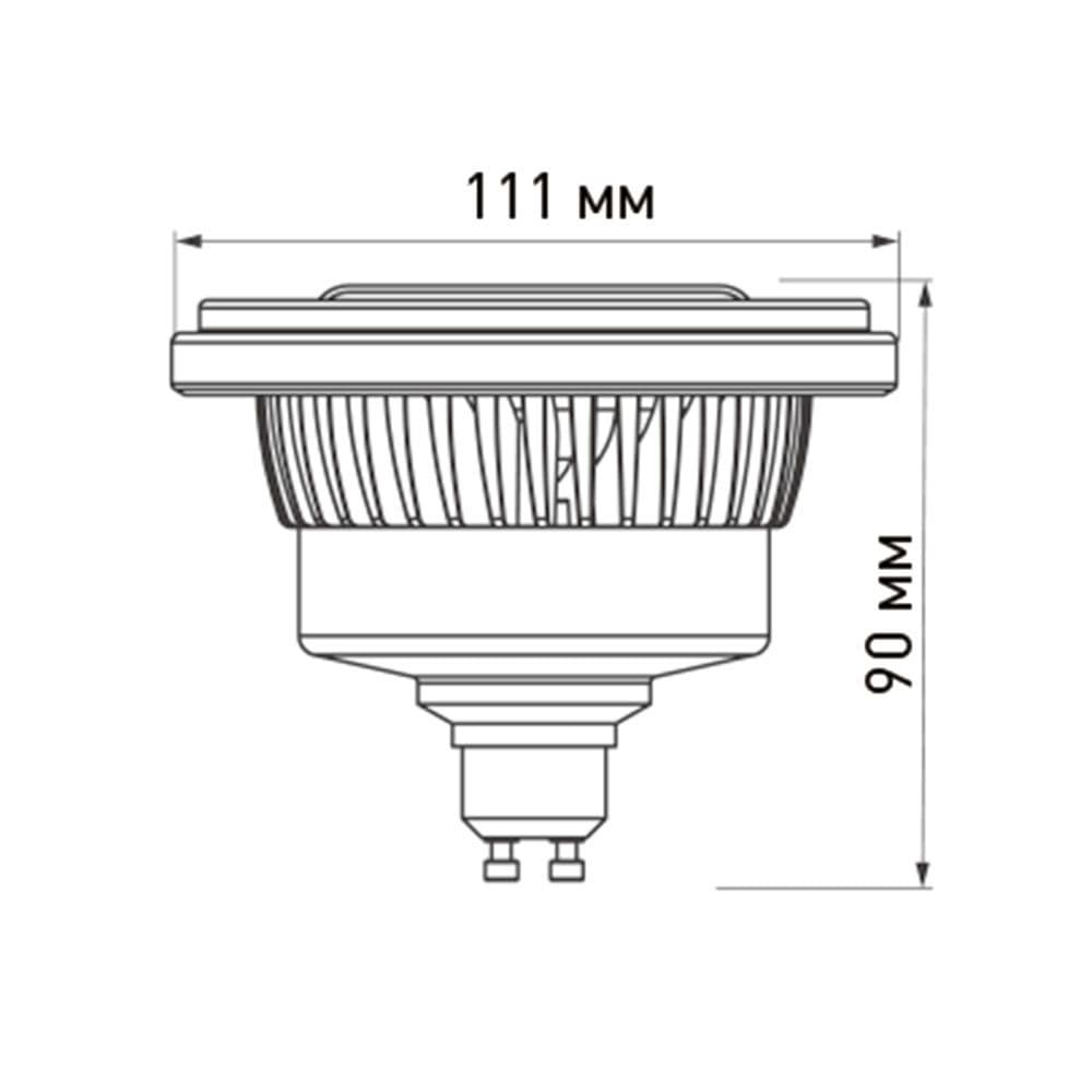 Arlight Лампа AR111-FORT-GU10-12W-DIM Day4000 (Reflector, 24 deg, 230V) (Металл) 026879 — миниатюра 3
