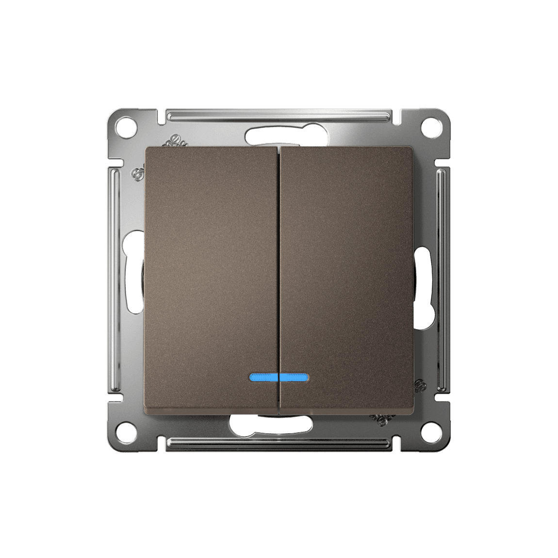 Systeme Electric AtlasDesign Мокко Выключатель 2-клавишный с подсвет.,сх.5а, 10АХ, мех., быстрозажим. клем. — миниатюра 4
