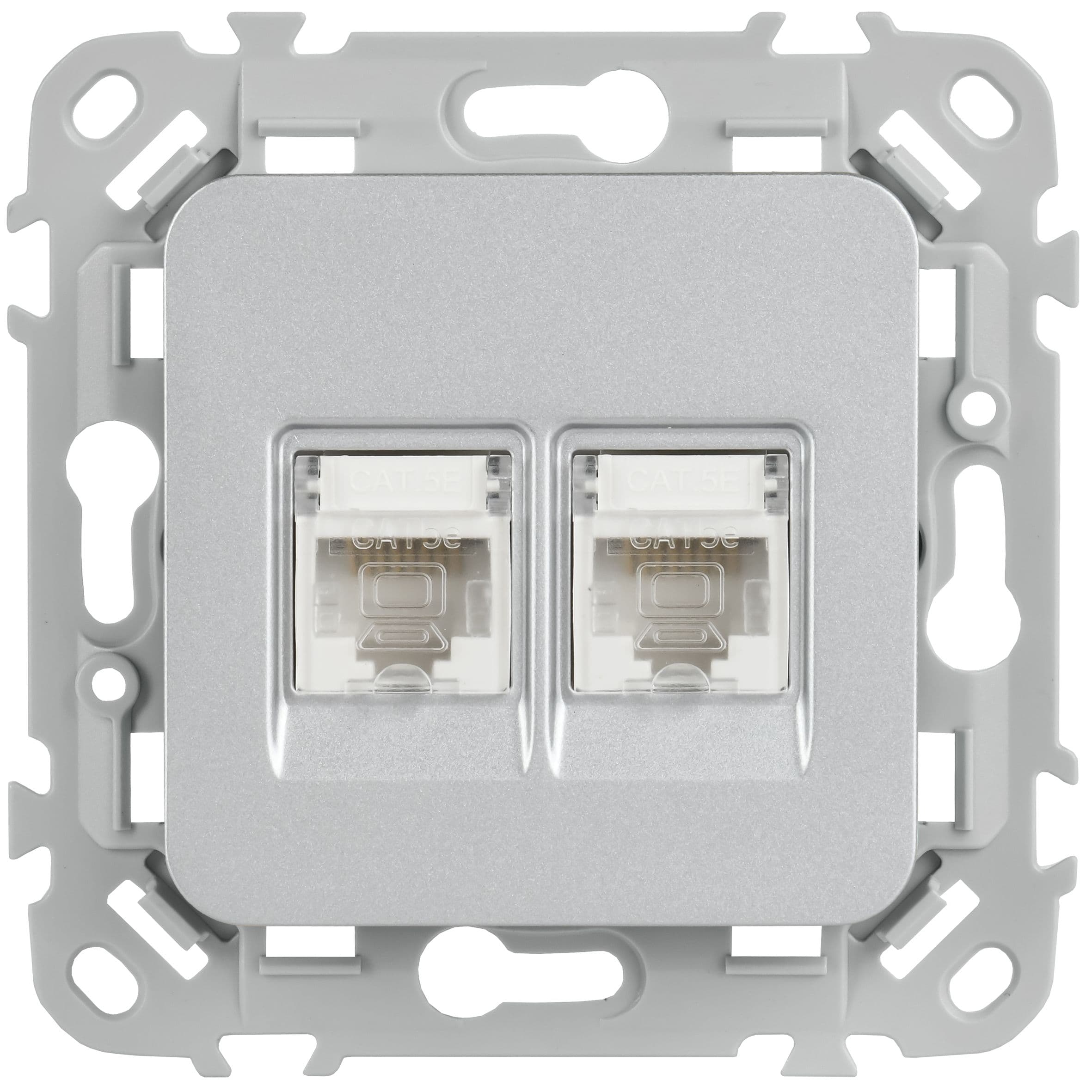 IEK FLITE Алюминий Розетка 2-местная компьютерная RJ45 категория 5Е UTP — миниатюра 2