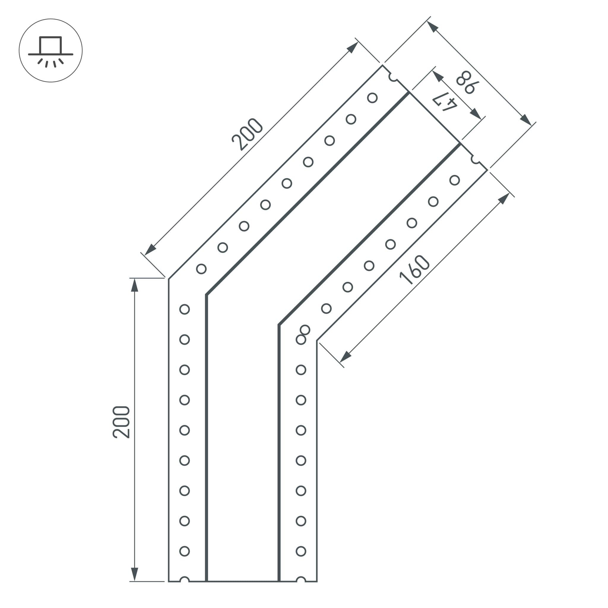 Arlight Угол SL-LINIA45-FANTOM-135 (Металл) 030102 — миниатюра 2