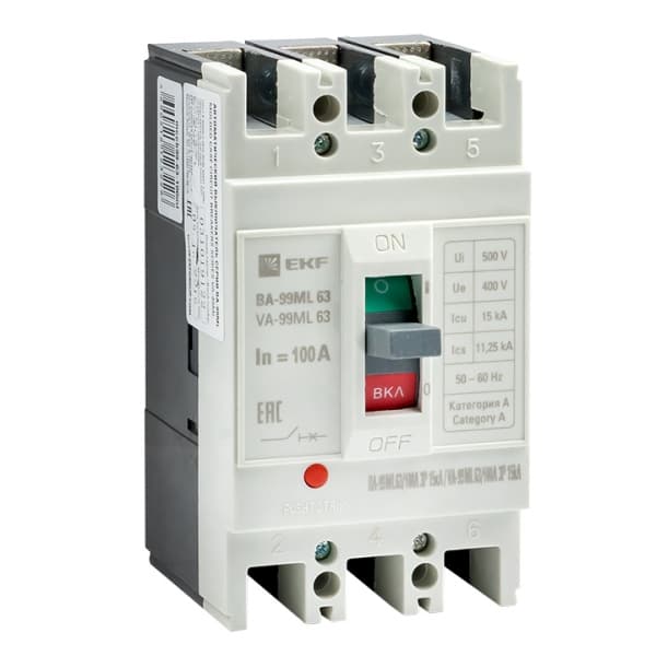 EKF Basic Автоматический выключатель ВА-99МL 63/100А 3P 15кА — миниатюра 1