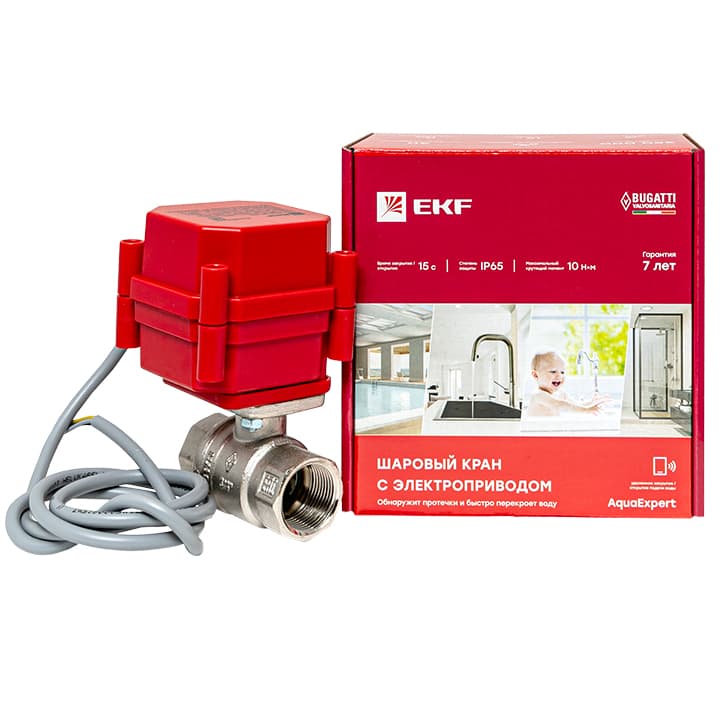 EKF AquaExpert 220V Шаровой кран с электроприводом 3/4 дюйма