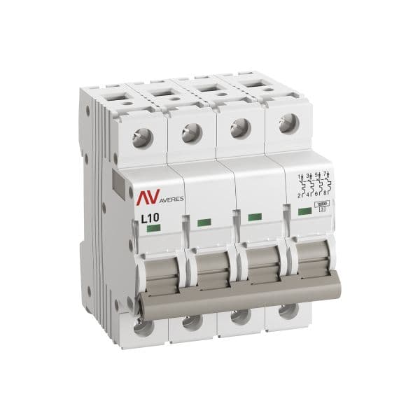 EKF Выключатель автоматический AV-10 4P 10A (L) 10kA AVERES — миниатюра 2