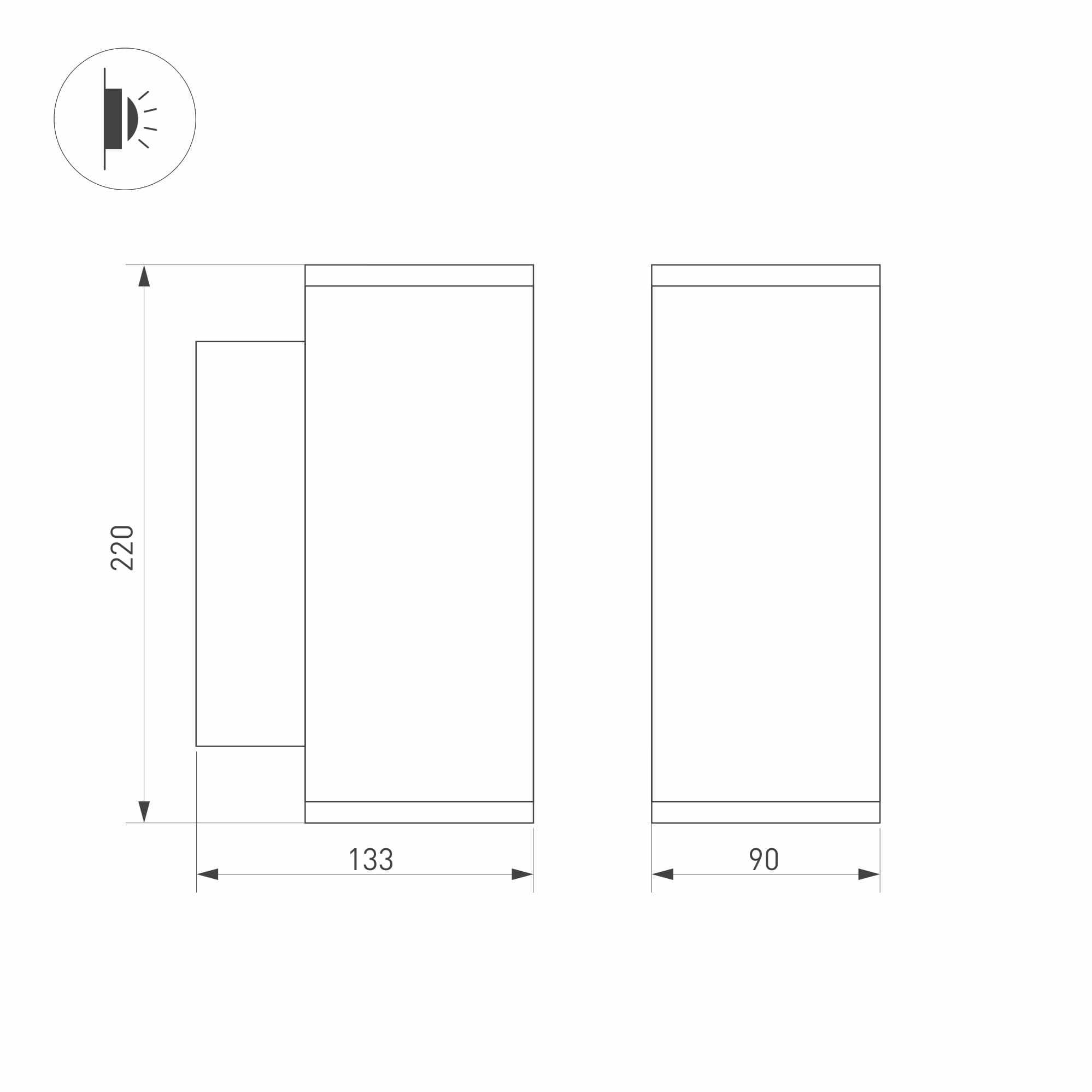 Arlight Светильник LGD-FORMA-WALL-TWIN-R90-2x12W Warm3000 (GR, 44 deg, 230V) (IP54 Металл, 3 года) 029970 — миниатюра 2